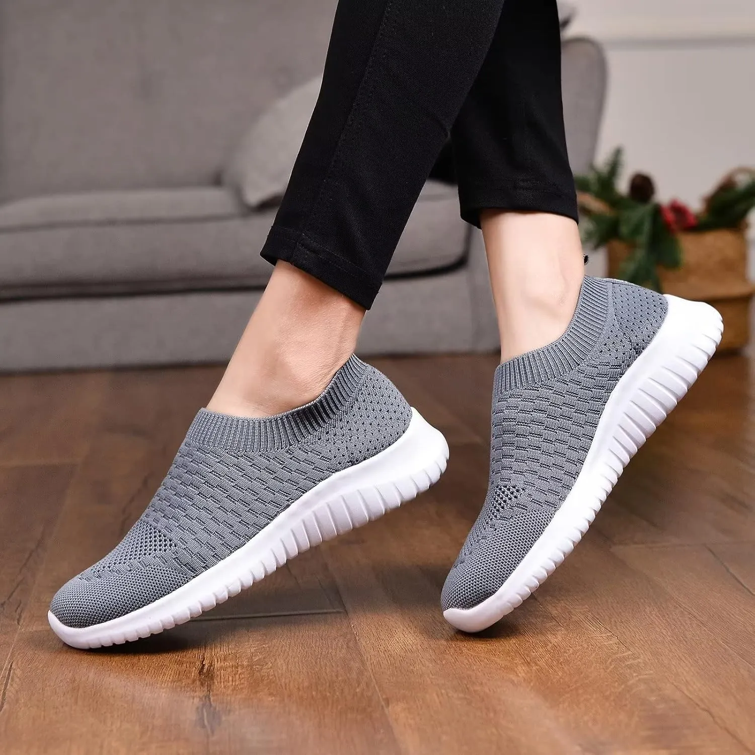 TIOSEBON Women's Athletic Walking Shoes Slip On Casual Mesh-Comfortable Tennis Workout Sneakers