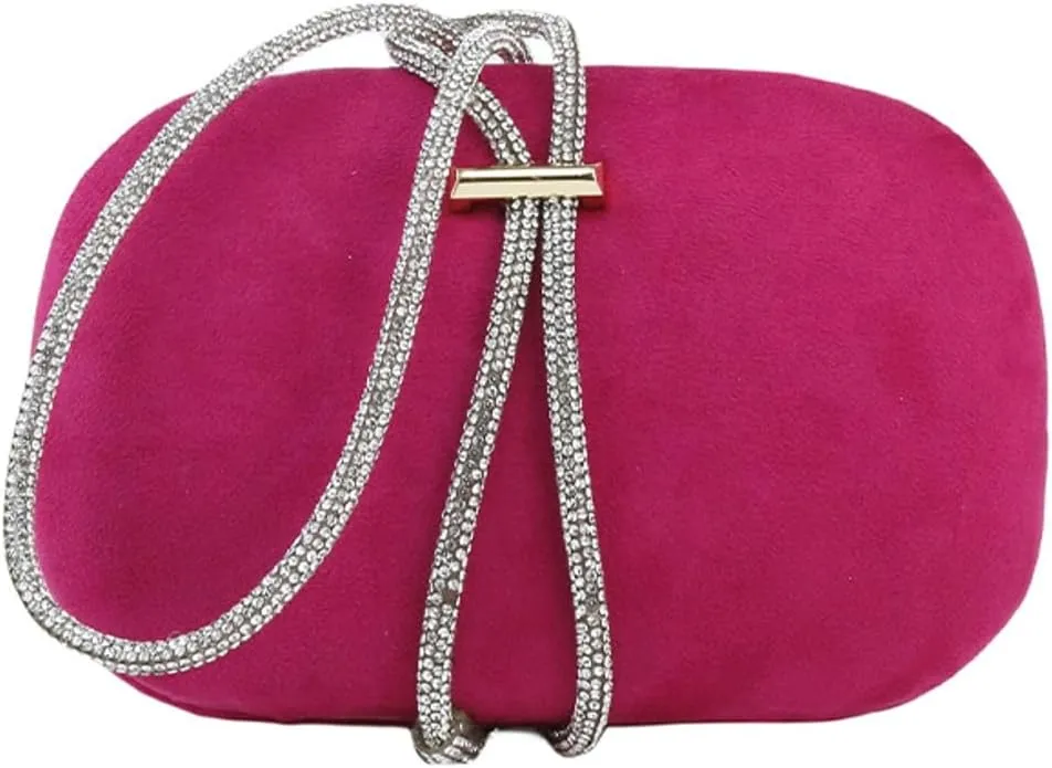Trendy Clutch Purse Evening Bag for Women Evening Wedding Party Rhinestone Crossbody Shoulder Bag Handbag with Chain
