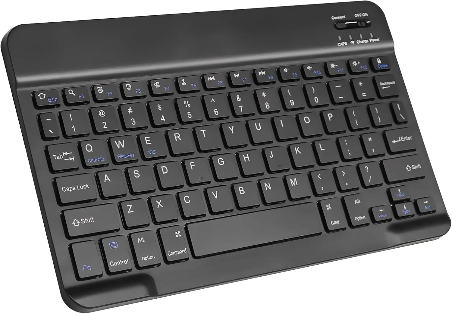 Ultra-Slim Bluetooth Keyboard for iPad 10th/9th/8th Gen/Air/Pro/Mini, iPhone & Tablets - Rechargeable 20-Day Battery, Portable 10" Wireless Keyboard with Scissor Switch Keys (Black)