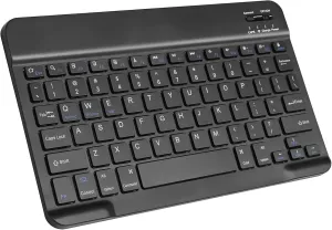 Ultra-Slim Bluetooth Keyboard for iPad 10th/9th/8th Gen/Air/Pro/Mini, iPhone & Tablets - Rechargeable 20-Day Battery, Portable 10" Wireless Keyboard with Scissor Switch Keys (Black)