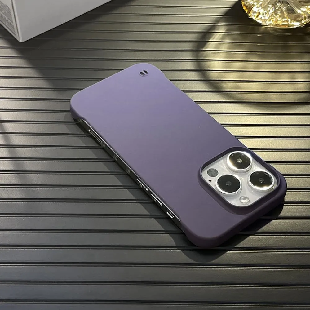 Ultra-Thin Frameless PC Hard Case for iPhone 15 14 13 12 Mini 11 Pro Max XR XS X 8 7 Plus SE Luxury Slim Cooling Candy Cover,BK,for iPhone 15
