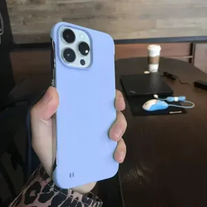 Ultra-Thin Frameless PC Hard Case for iPhone 15 14 13 12 Mini 11 Pro Max XR XS X 8 7 Plus SE Luxury Slim Cooling Candy Cover,CZ,for iPhone 15