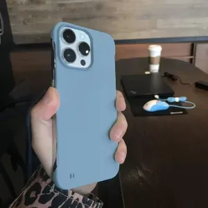 Ultra-Thin Frameless PC Hard Case for iPhone 15 14 13 12 Mini 11 Pro Max XR XS X 8 7 Plus SE Luxury Slim Cooling Candy Cover,GY,for iPhone 15