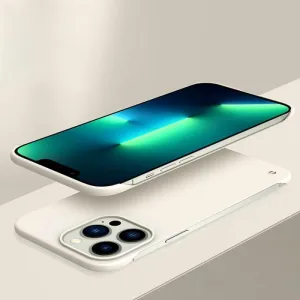 Ultra Thin Frameless PC Shockproof Hard Phone Case for iPhone 15 14 13 12 Mini 11 Pro Max X XR XS SE 2 7 8 Plus Slim Hard Cover,White,for iPhone 11Pro