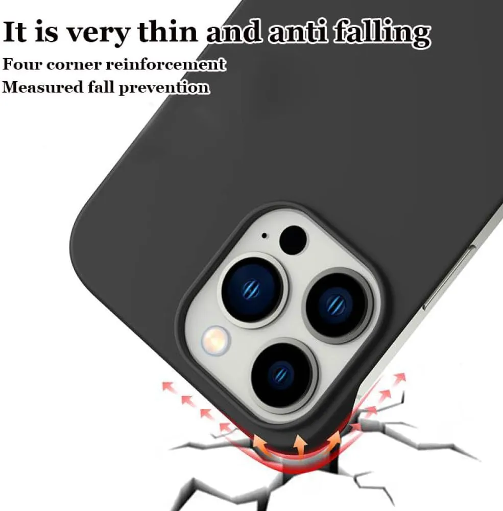 Ultra Thin Frameless PC Shockproof Hard Phone Case for iPhone 15 14 13 12 Mini 11 Pro Max X XR XS SE 2 7 8 Plus Slim Hard Cover,White,for iPhone 11Pro