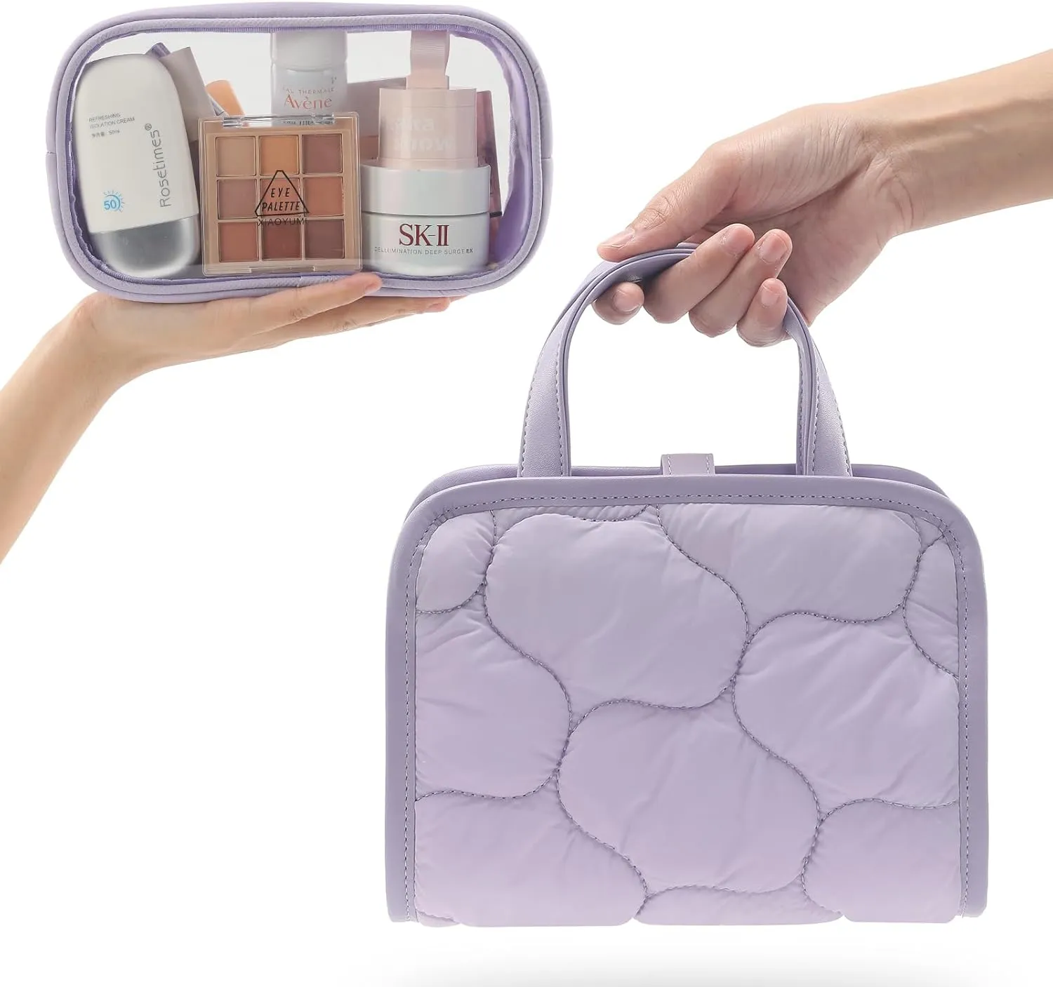 VanFn Cosmetic Bags, Travel Makeup Bag Toiletry Bag for Girls, Cosmetic Bag, Waterproof Zipper Pouches for Airline Travel, Toiletries, Bathroom & Organizing P.Travel Series
