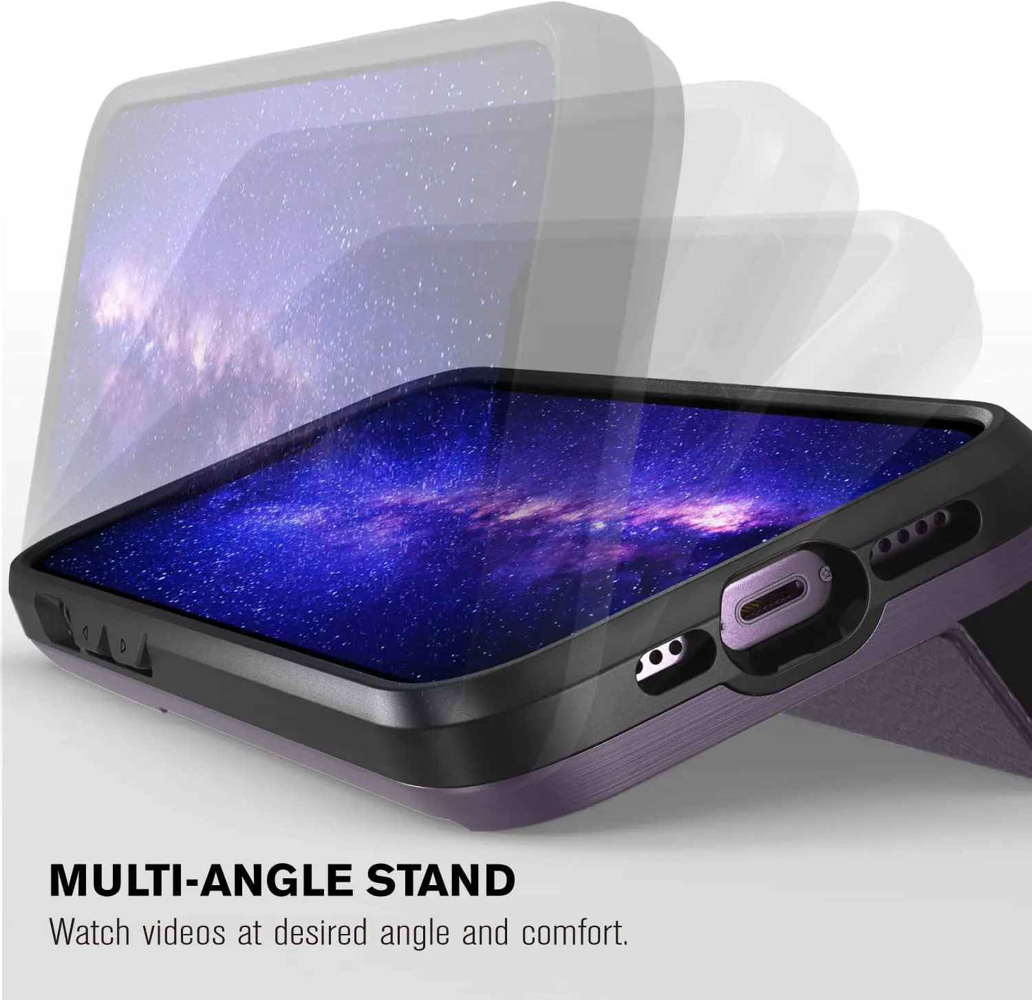 VENA vCommute Wallet Case Compatible with Apple iPhone 14 Pro Max (6.7"), (Military Grade Drop Protection) Flip Leather Cover Card Slot Holder with Kickstand - Purple
