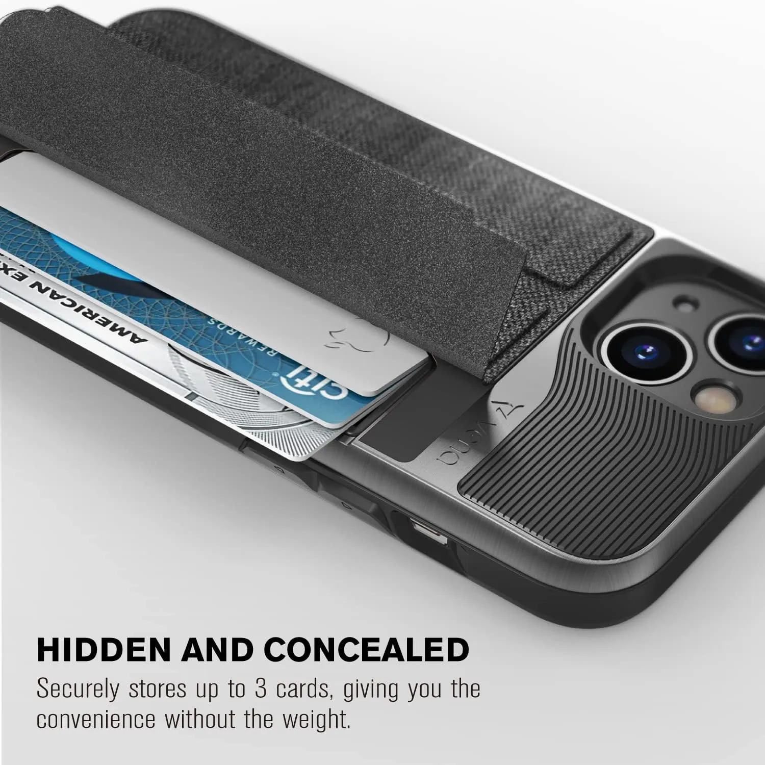 VENA Wallet Case Compatible with Apple iPhone 13 (6.1"-inch), vCommute (Military Grade Drop Protection) Flip Leather Cover Card Slot Holder with Kickstand (Slate Black)