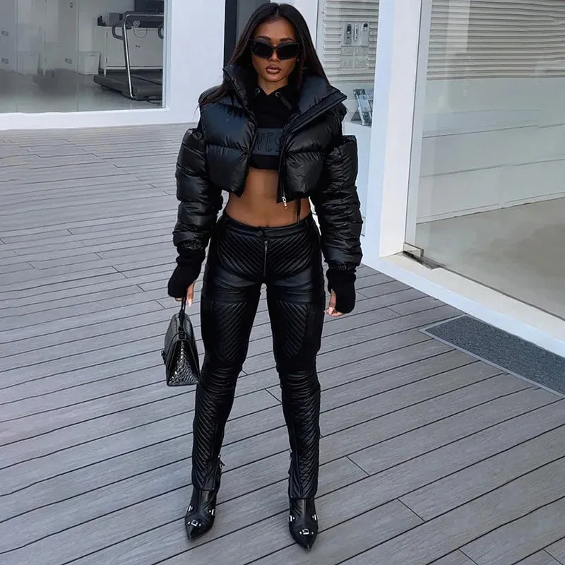 Vicki Cut-out Sleeve Puffer Jackets