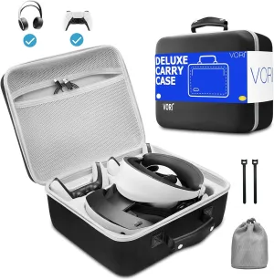 VORI Carrying Case for PSVR2 Gaming Headset and Touch Controllers Accessories, Portable Protection Hard Case for PS VR2 Controller, Suitable for Travel and Home Storage, Black