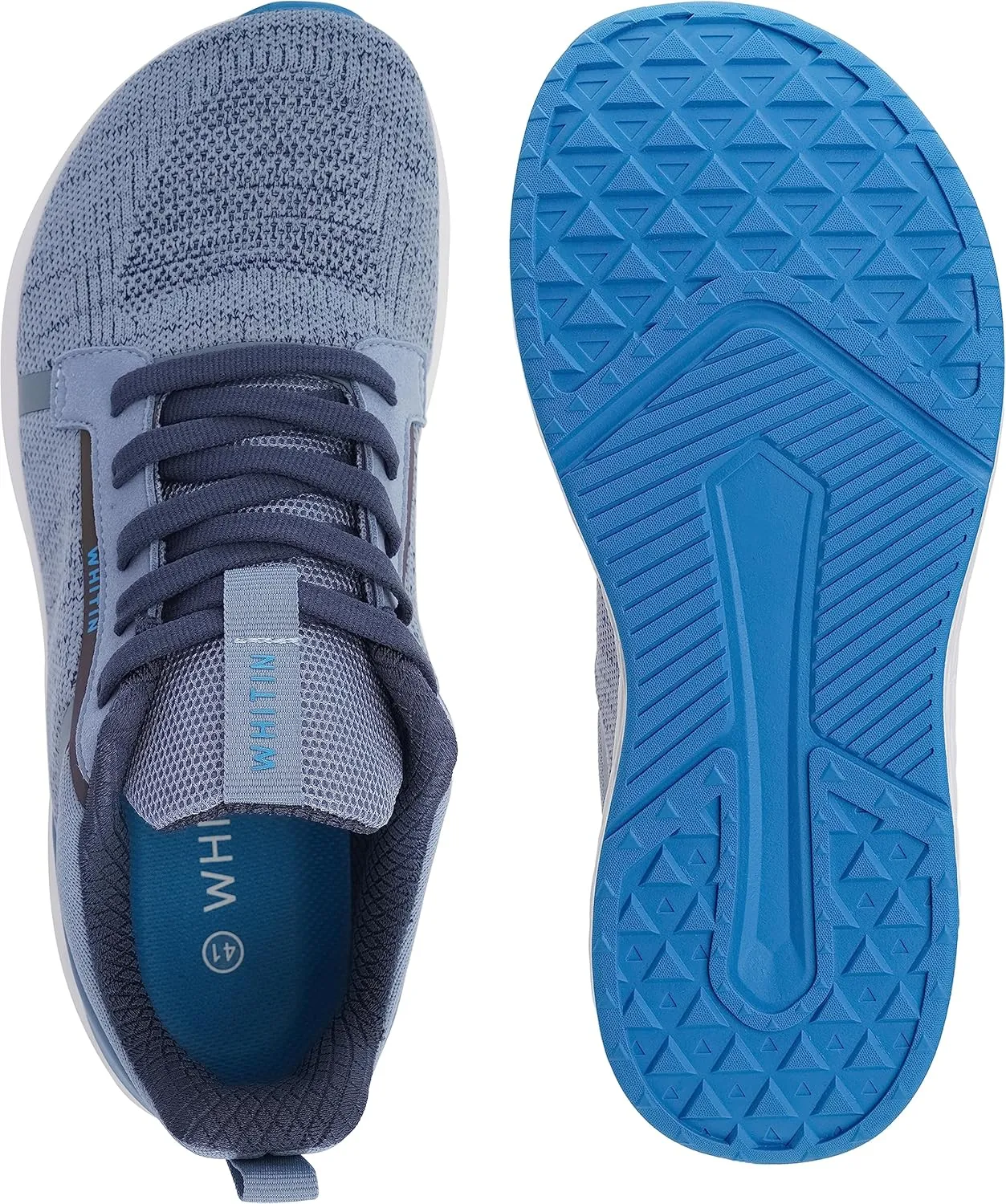 WHITIN Men's Wide Toe Box   Zero Drop Sole Road Running Shoes | Rubber Outsole