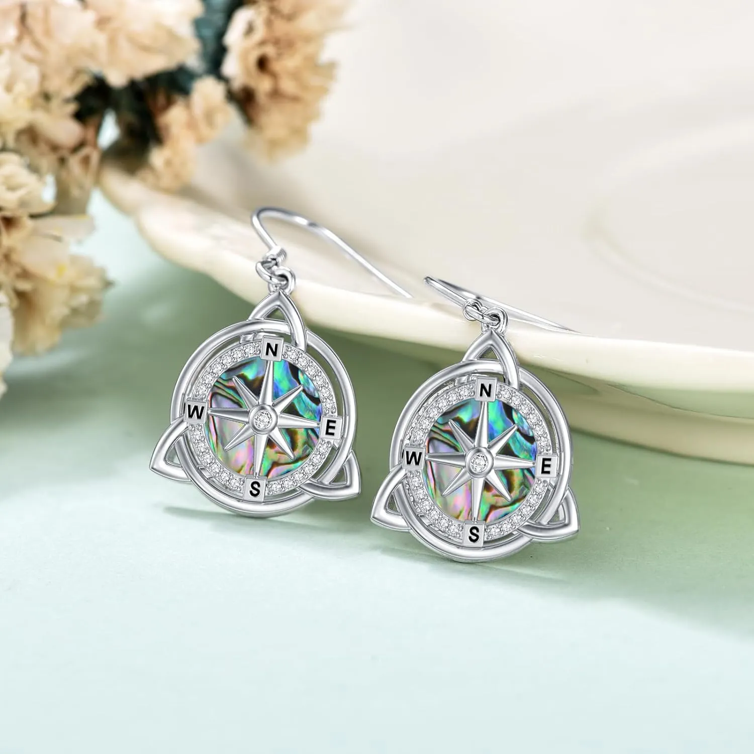 WINNICACA Tree of Life Earrings 925 Sterling Silver Abalone Shell Tree of Life Dangle Earrings Religion Jewelry Gifts for Women Christmas