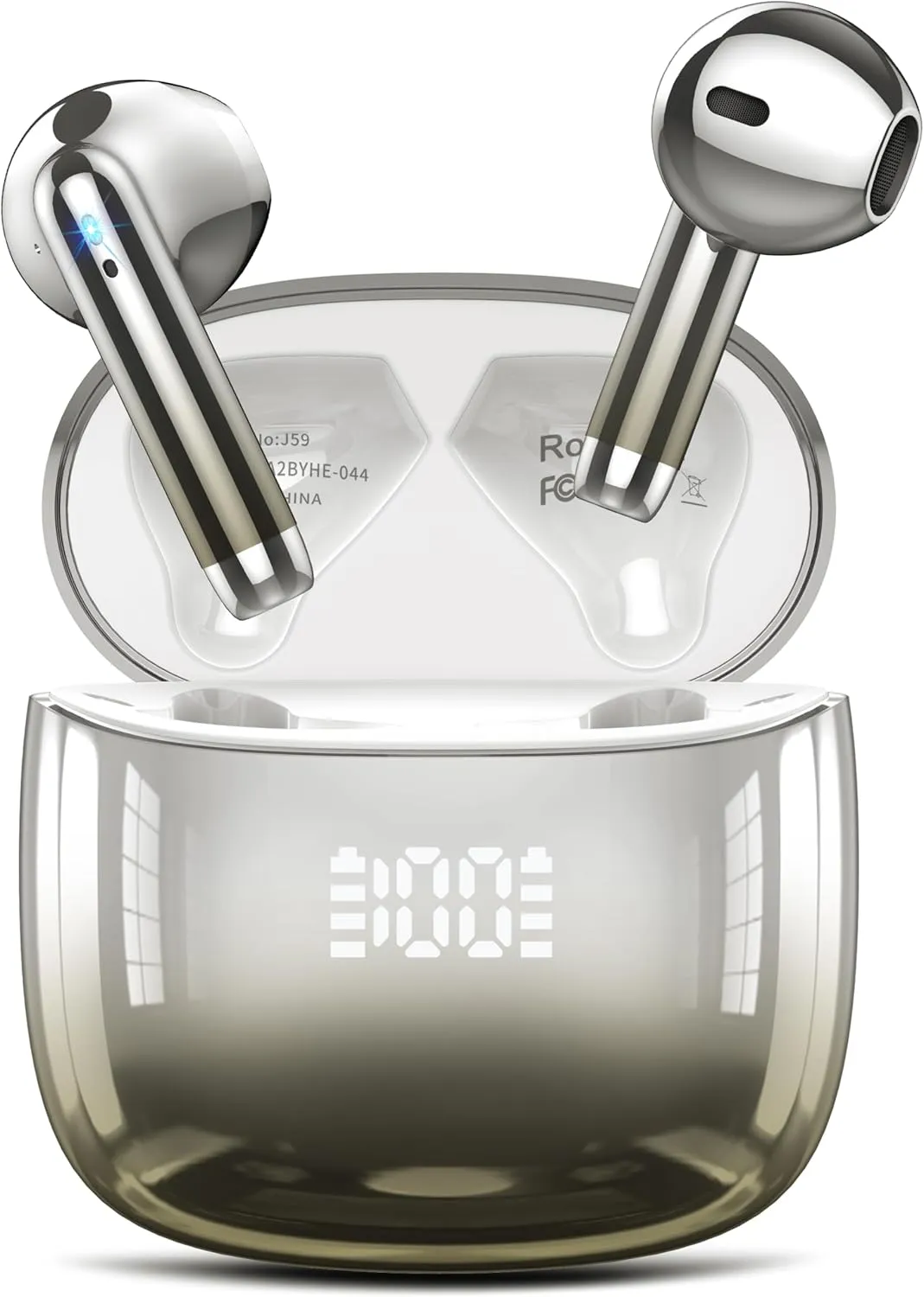 Wireless Earbuds, Bluetooth Headphones 48H Playtime Ear Buds with LED Power Display, IPX7 Waterproof Bluetooth 5.4 Earphones in-Ear Earbuds with 4 Mic for Android iOS Cell Phone Laptop, Beige