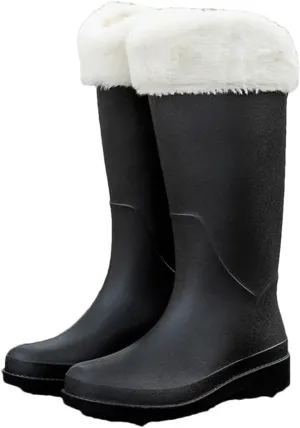 Wjnvfioo Fashion Women's Long Tube Thick Bottom Non-Slip Rainy Season Outdoor Rain Boots Waterproof Rain Boots Work Rain Boots
