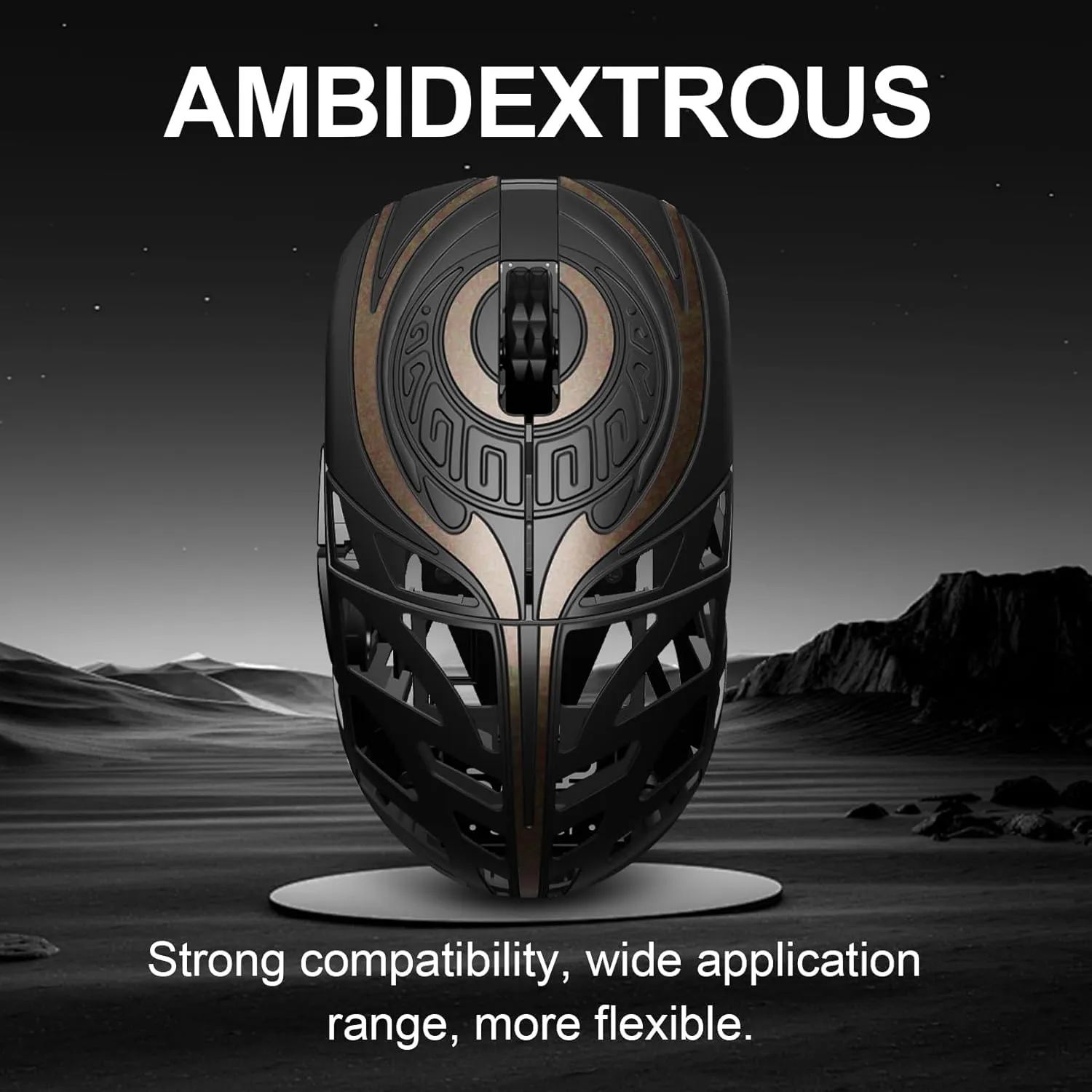 WLMOUSE Strider Magnesium Gaming Mouse 45g Superlight Magnesium Alloy Wireless Gaming Mouse, 125-8000Hz (Adjustable) Wireless Polling Rate, PAW 3950 HS Sensor, for PC/Laptop/Mac(Strider OM-Gold)
