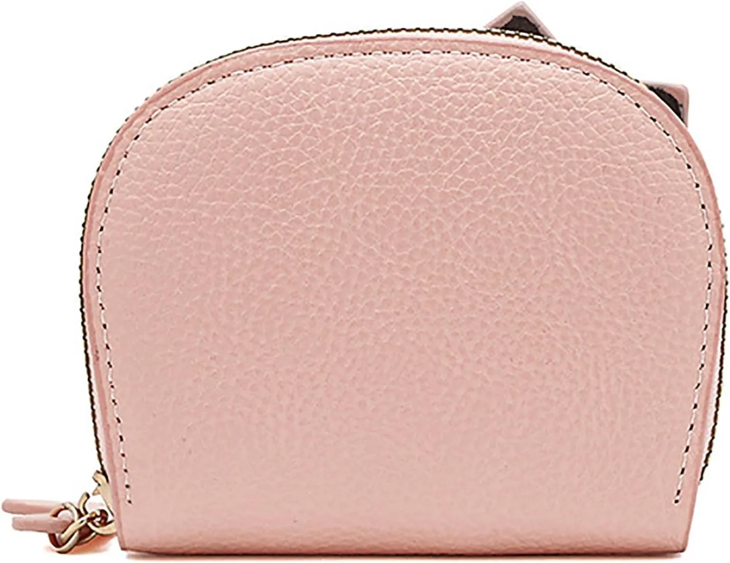 Women Cute Cat Purse Mini Zipper Credit Card Cases Leather Small Wallet Key Vegetable Tanned Leather Wallet Natural (One Size)