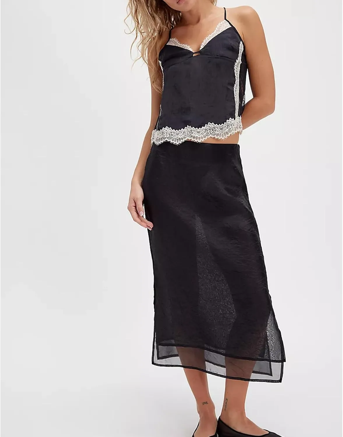 Women Lace Trim Tank Top Sexy Sleeveless Backless Flowy Cami Shirt Cross Criss Straps Camisoles Y2K Going Out Tops