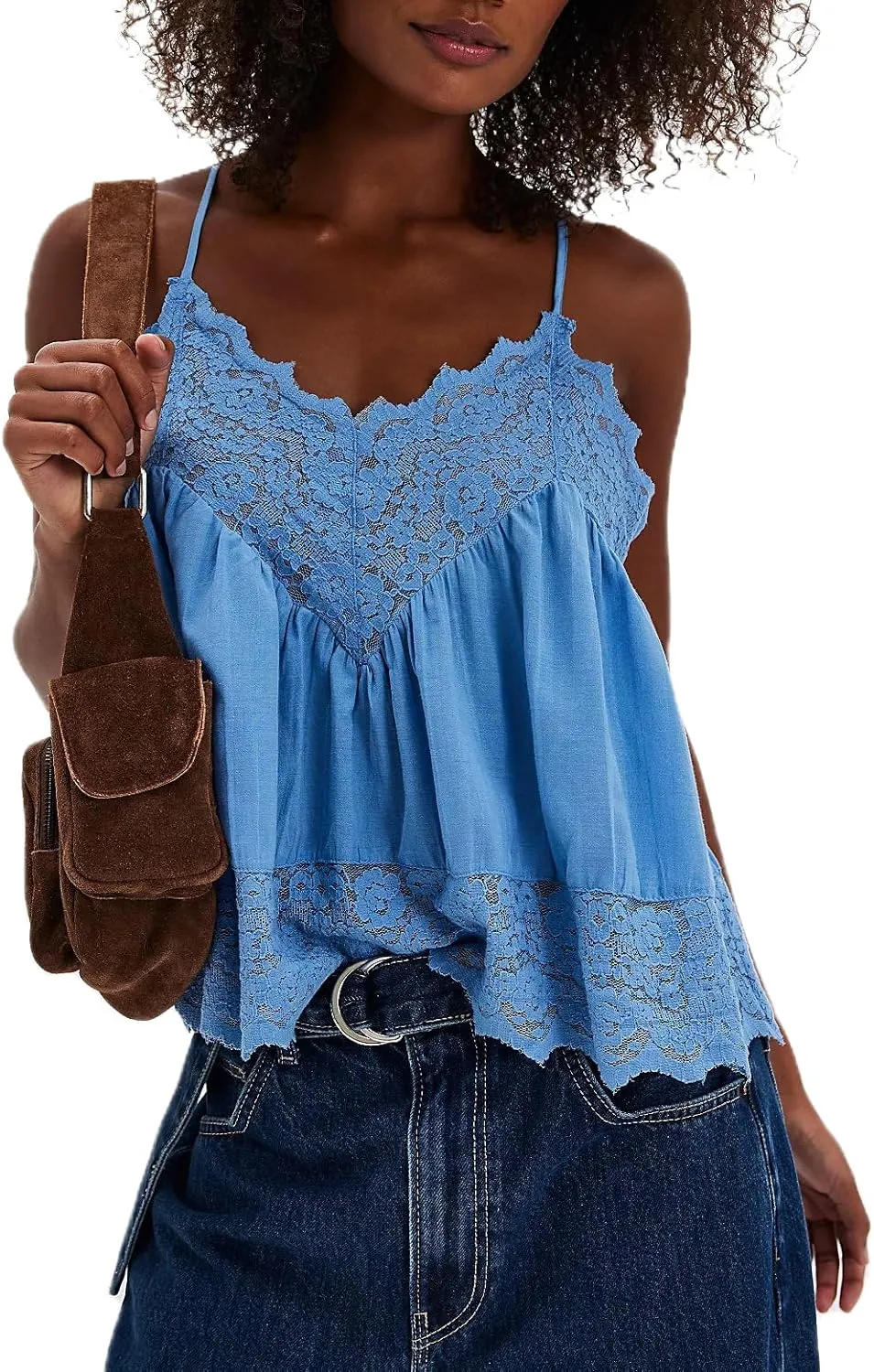 Women Lace Trim Tank Top Sexy Sleeveless Backless Flowy Cami Shirt Cross Criss Straps Camisoles Y2K Going Out Tops