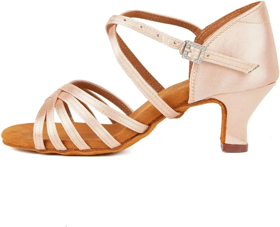 Women Latin Dance Shoes Ballroom Party Salsa Dance Practice Performance Shoes High Heel 213