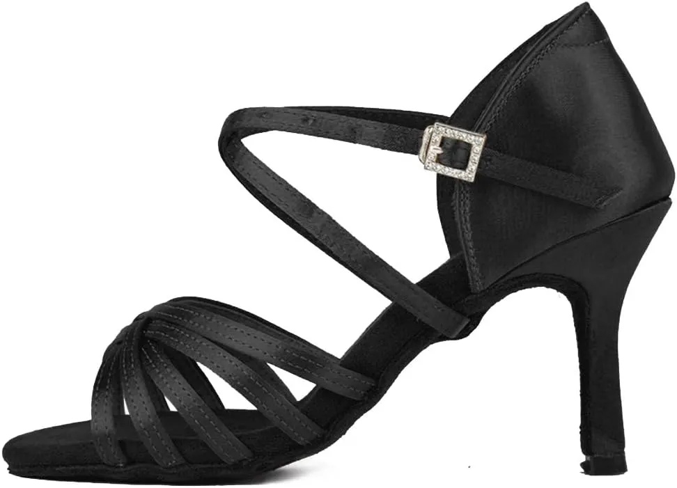 Women Latin Dance Shoes Ballroom Party Salsa Dance Practice Performance Shoes High Heel 213