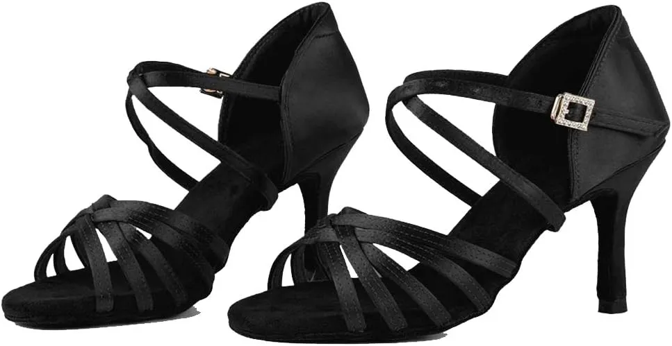 Women Latin Dance Shoes Ballroom Party Salsa Dance Practice Performance Shoes High Heel 213