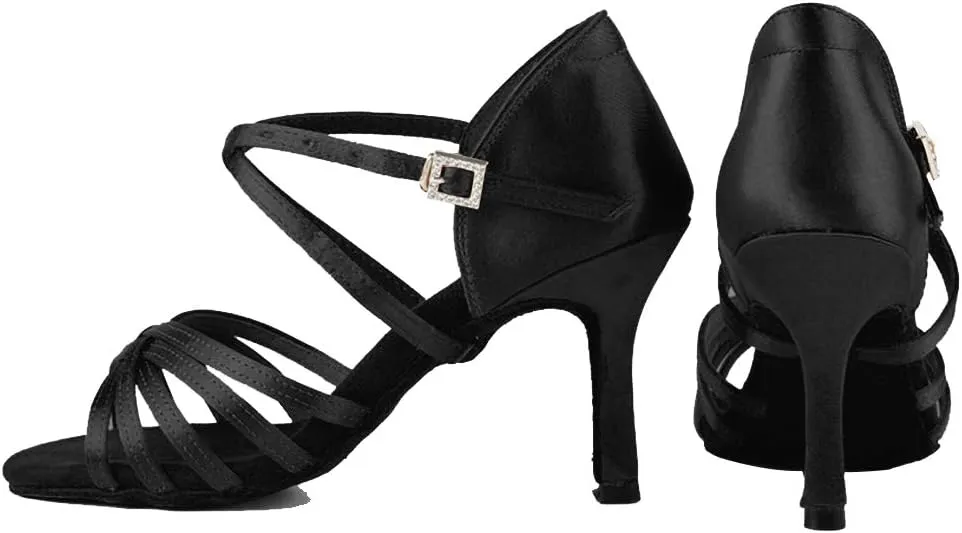 Women Latin Dance Shoes Ballroom Party Salsa Dance Practice Performance Shoes High Heel 213