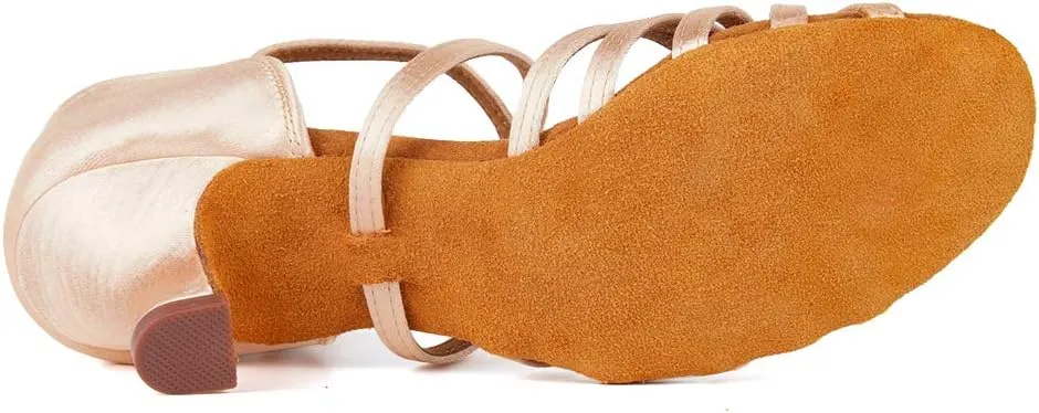 Women Latin Dance Shoes Ballroom Party Salsa Dance Practice Performance Shoes High Heel 213