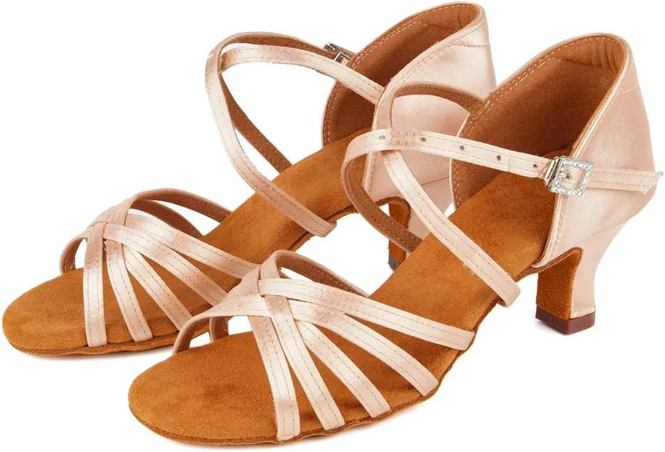 Women Latin Dance Shoes Ballroom Party Salsa Dance Practice Performance Shoes High Heel 213