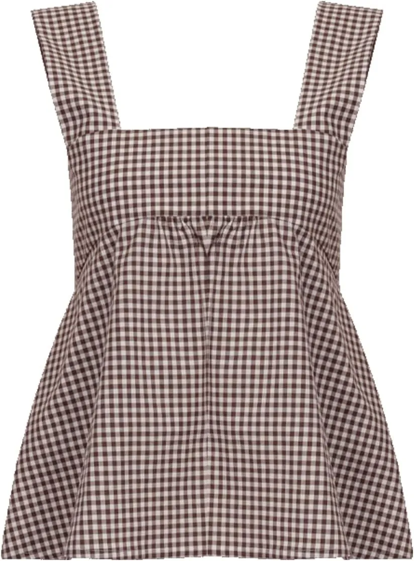 Women Y2k Gingham Tank Top Sleeveless Square Neck Plaid Tank Top Tie Back Ruffle Hem Peplum Tops Summer Streetwear