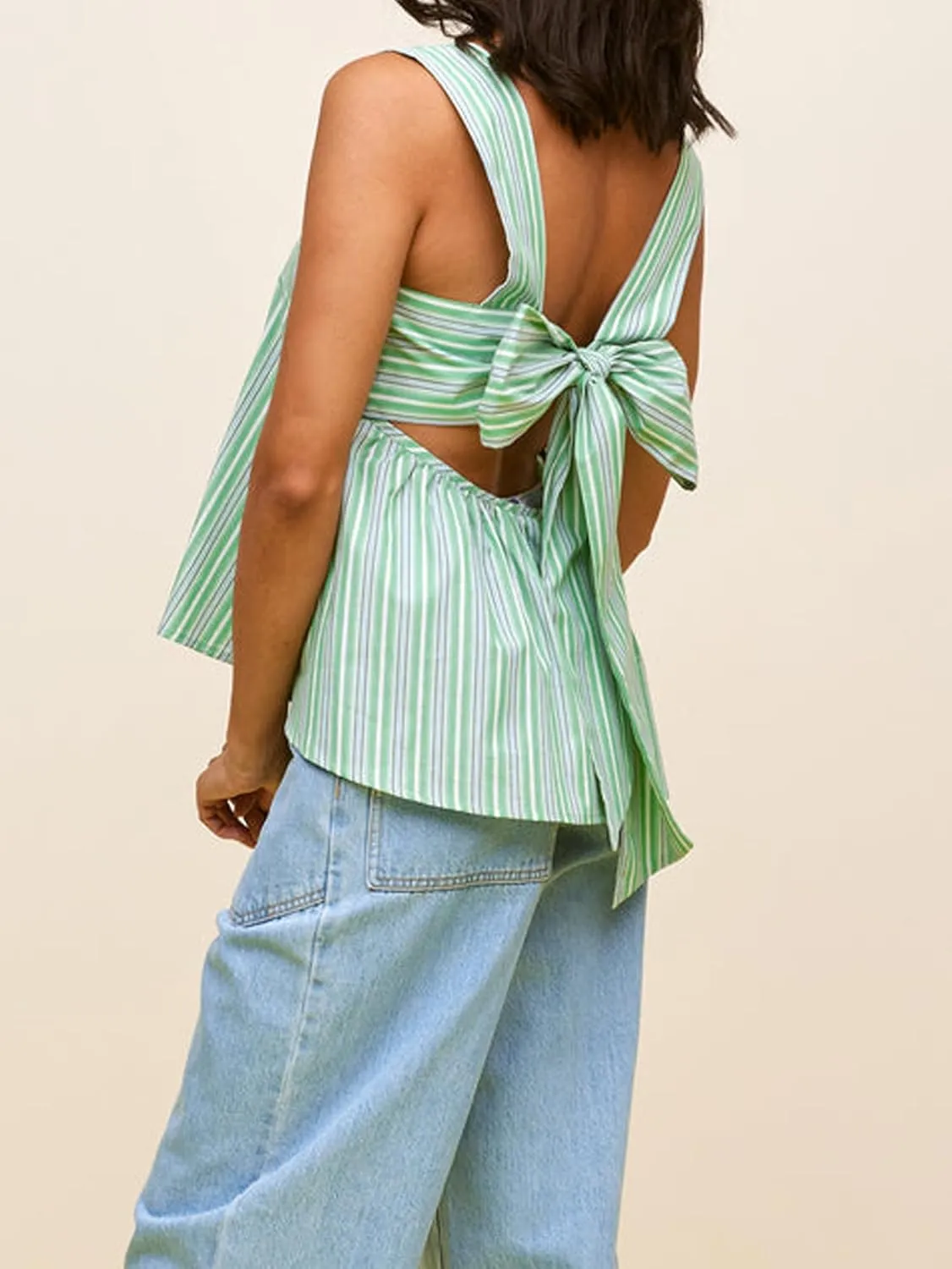 Women Y2k Gingham Tank Top Sleeveless Square Neck Plaid Tank Top Tie Back Ruffle Hem Peplum Tops Summer Streetwear