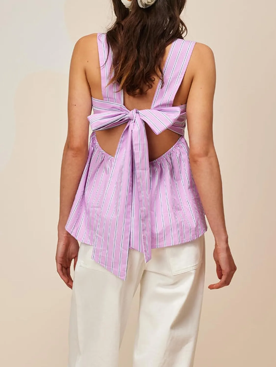 Women Y2k Gingham Tank Top Sleeveless Square Neck Plaid Tank Top Tie Back Ruffle Hem Peplum Tops Summer Streetwear