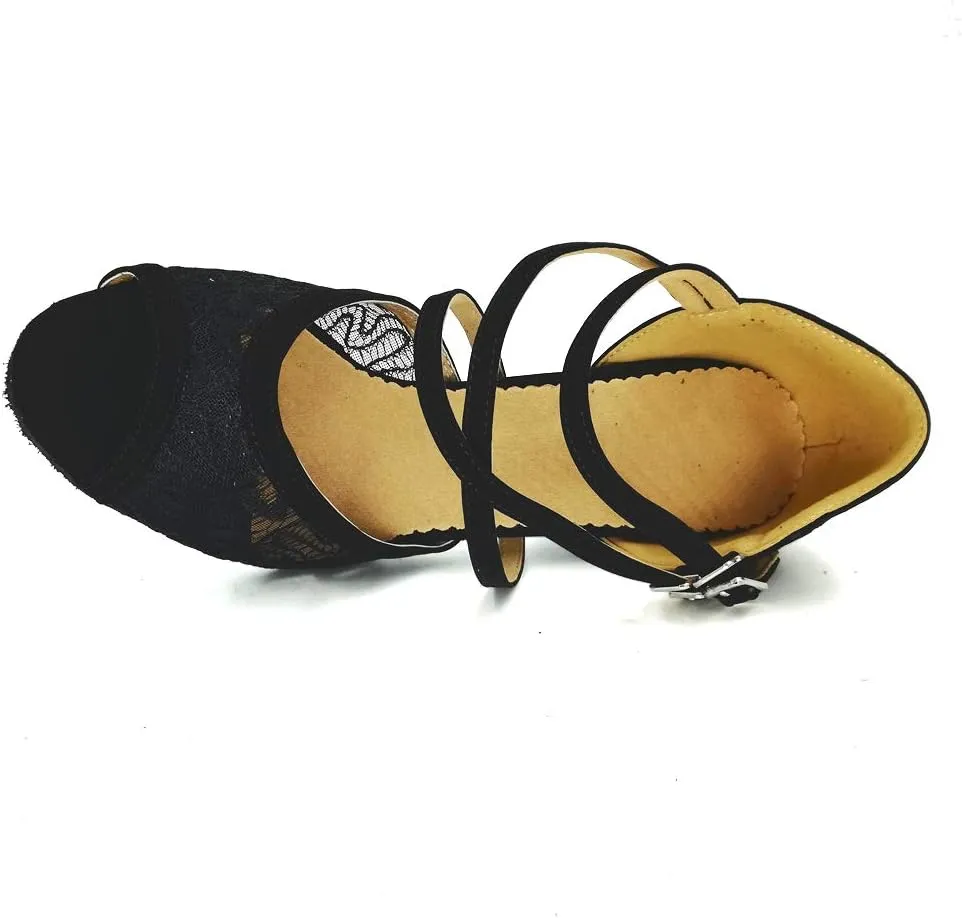 Women's 1920s Lace Party Wedding Shoes Practice Ballroom Dance Shoes