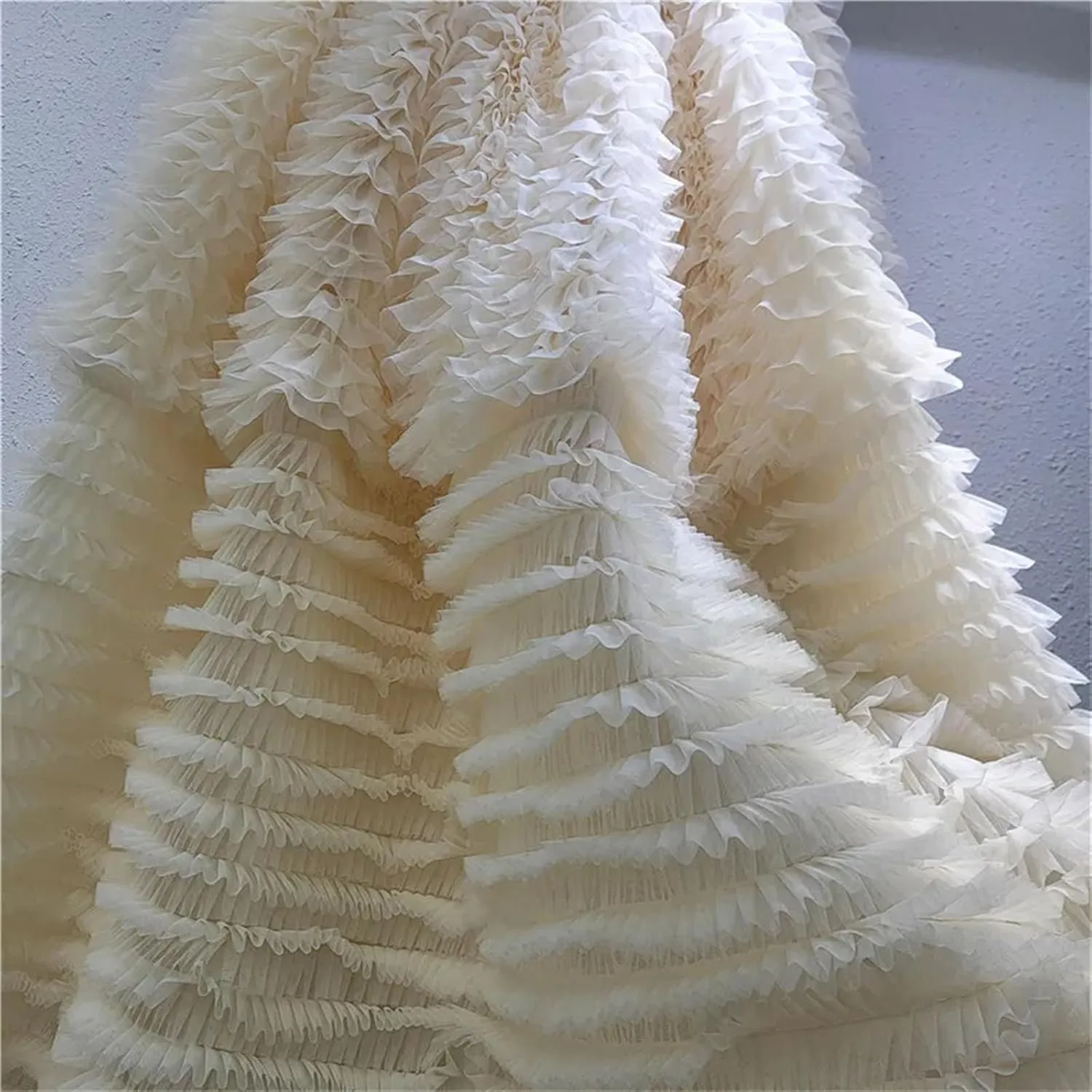Women's Apricot Gauze Skirt, Loose Fit Pleated Casual Maxi Skirt