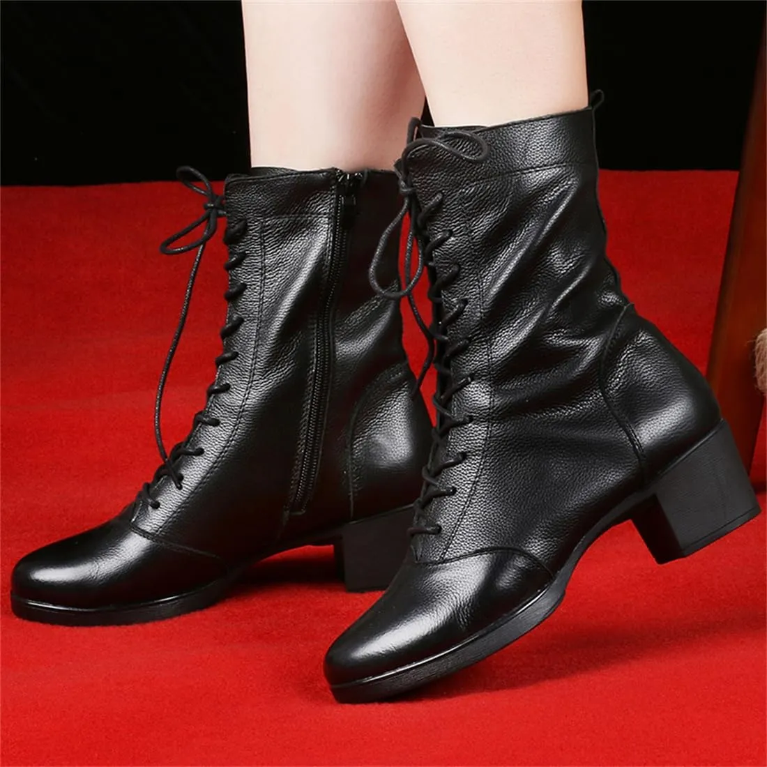Women's Ballroom Damce Shoes Casual Split Sole Latin Tango Morden Shoes Ladies Chunky Heels Dance Shoes