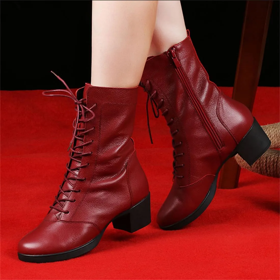 Women's Ballroom Damce Shoes Casual Split Sole Latin Tango Morden Shoes Ladies Chunky Heels Dance Shoes