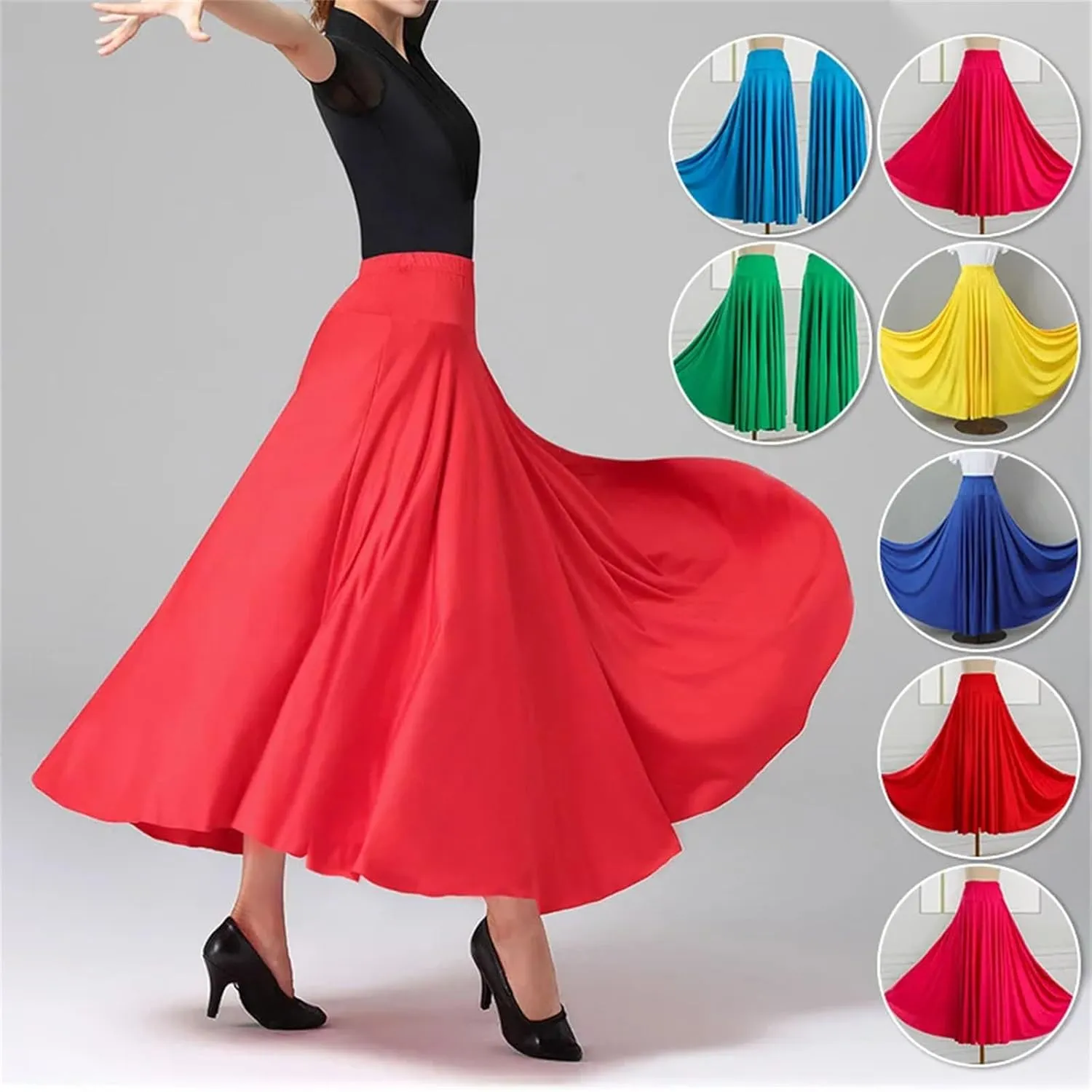 Women's Ballroom Swing Skirt, 10 Colors Pleated Dance