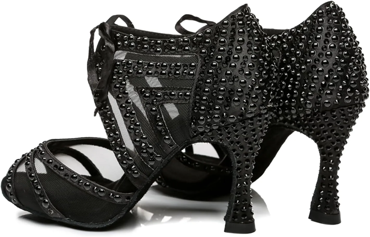 Women's Glitter Rhinestones Open toe Ballroom Tango Samba Party Wedding Practice Dance Shoes