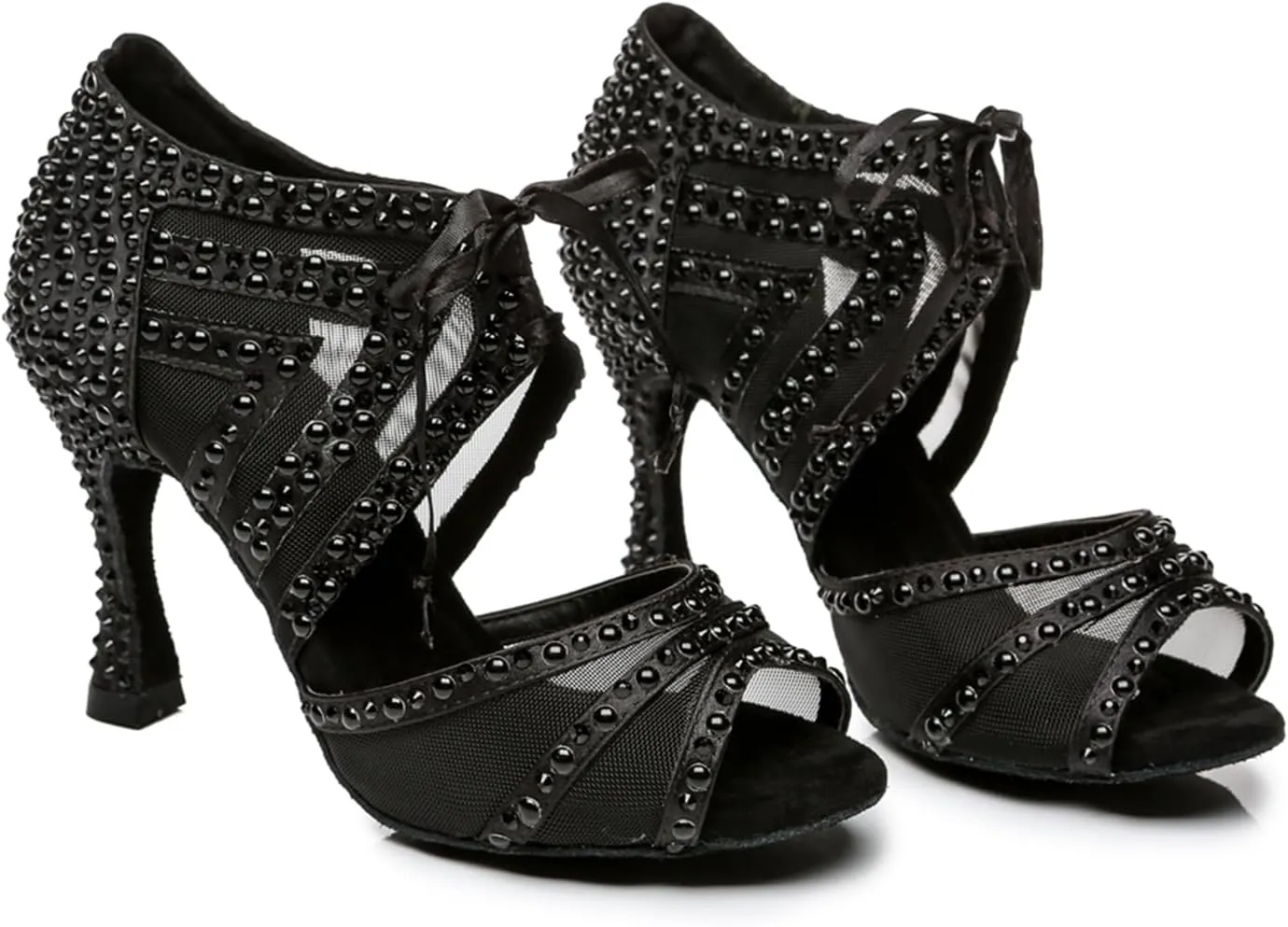 Women's Glitter Rhinestones Open toe Ballroom Tango Samba Party Wedding Practice Dance Shoes