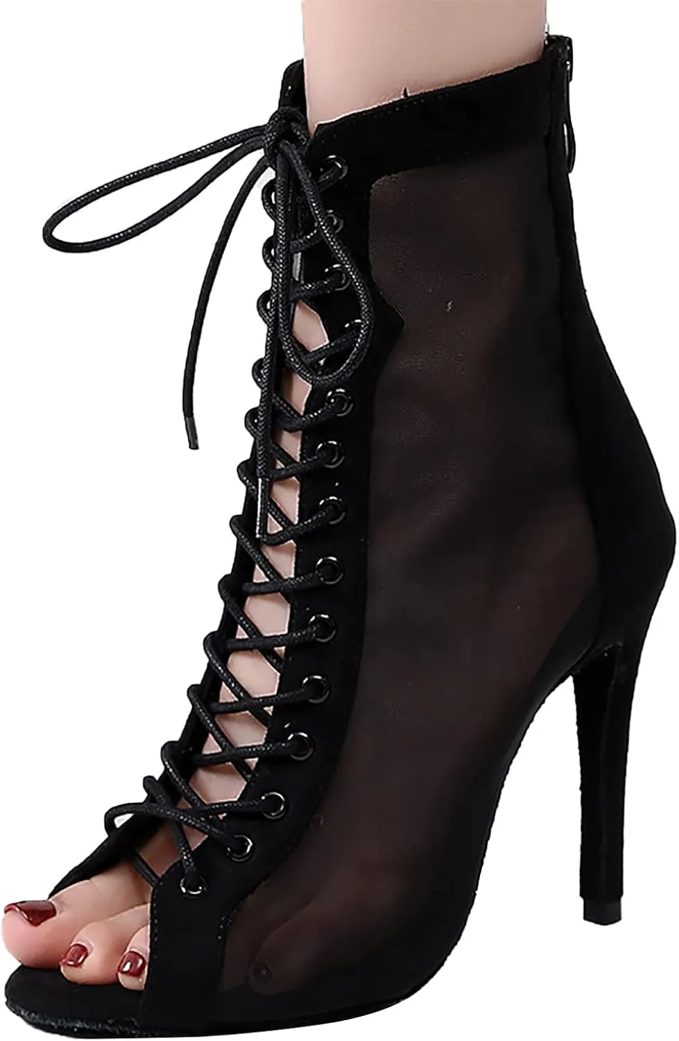 Womens Latin Dance Shoes Performance Professional Ballroom Salsa Dancing Shoes Wedding Party Boots Practice Boots