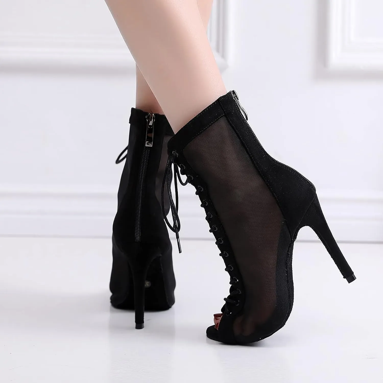 Womens Latin Dance Shoes Performance Professional Ballroom Salsa Dancing Shoes Wedding Party Boots Practice Boots