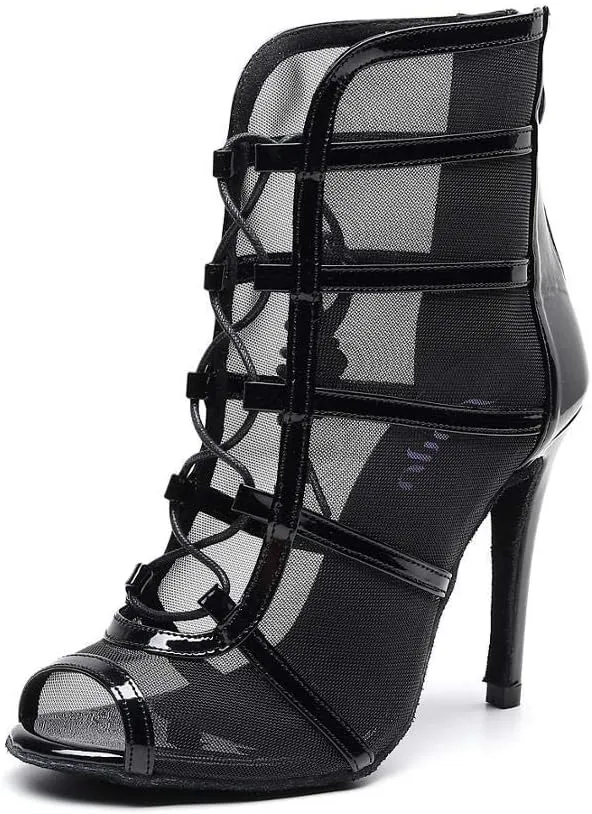 Women's Latin Dance Shoes with Straps Dance Shoes high Heel 10cm 4 inch Suede Bottom
