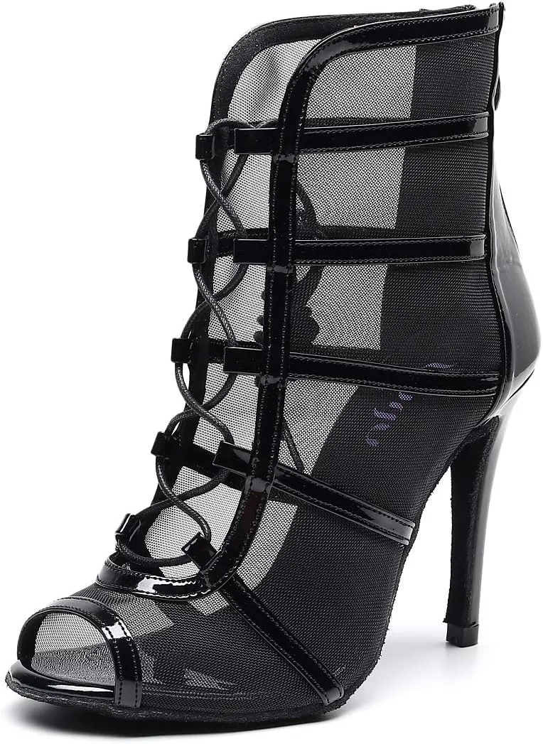 Women's Latin Dance Shoes with Straps Dance Shoes high Heel 10cm 4 inch Suede Bottom