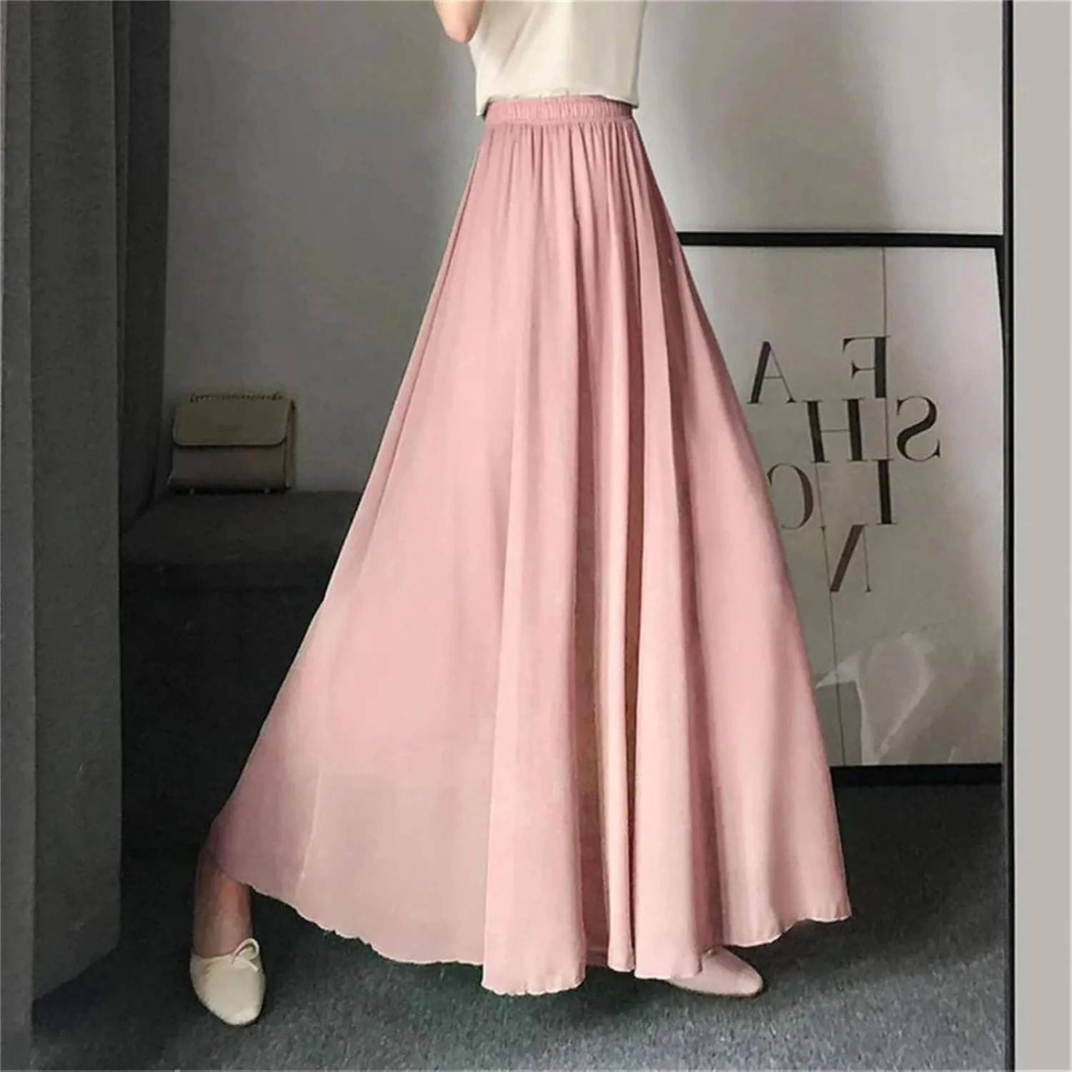 Women's Layered Dance Skirt, Red/White/Pink Chiffon Boho Design