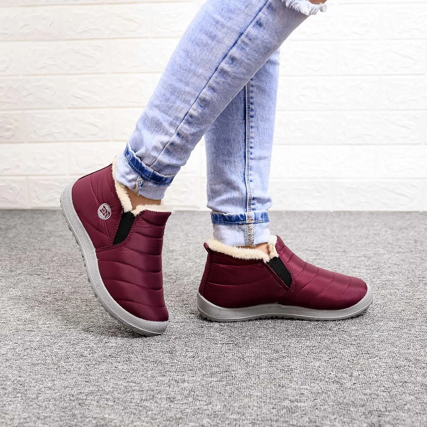 Women's Snow Boots Waterproof Lightweight Women's Classic Non-Slip Ankle Snow Boots Womens Winter Warm Knee High Down Snow Boots Waterproof Winter Boot Women Botas De Mujer Para Invierno Y Ancho