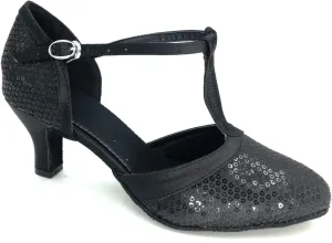 Women's Suede Sole Performance Sequins Ballroom Dance Shoes Latin Salsa Wedding Shoes