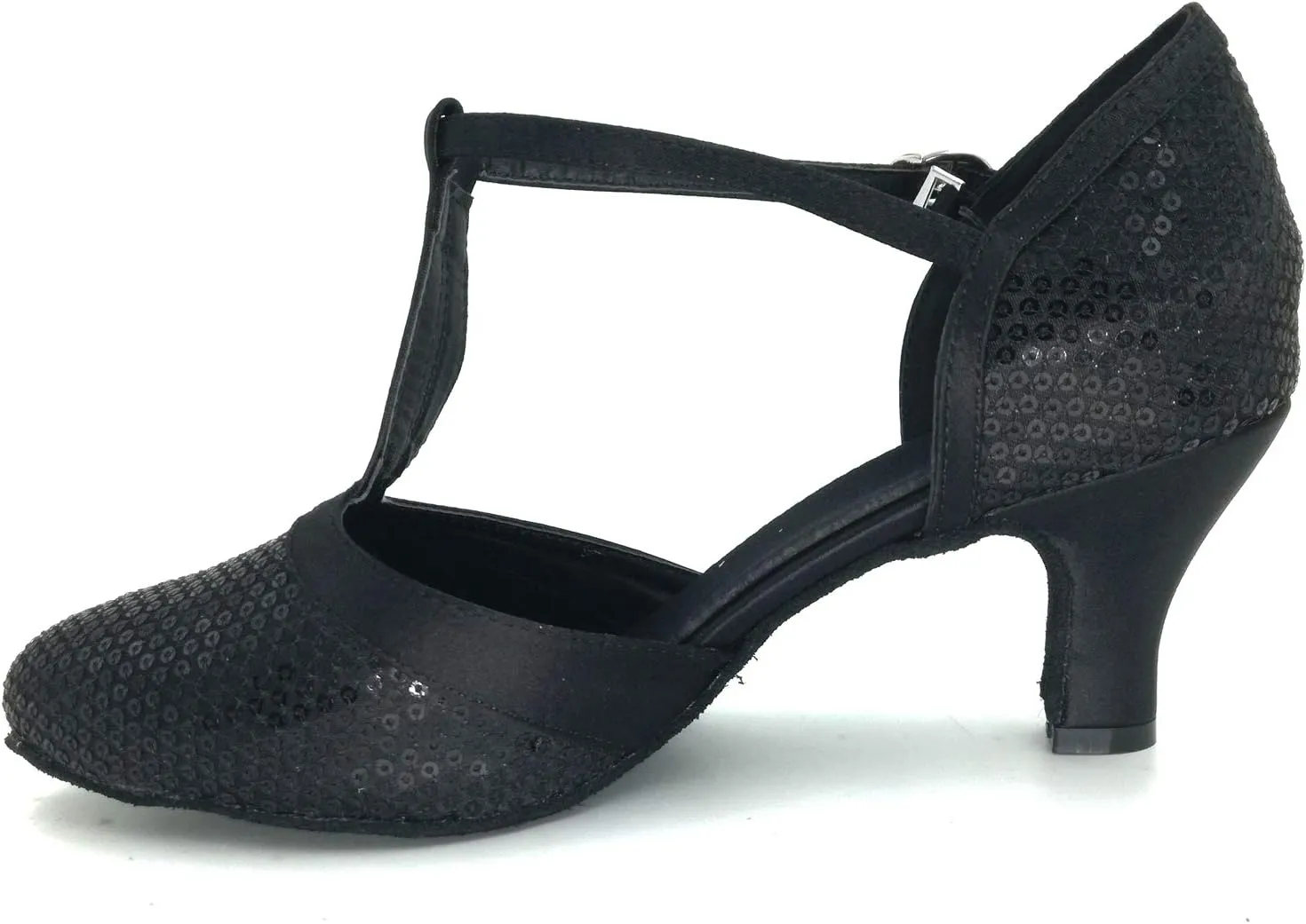 Women's Suede Sole Performance Sequins Ballroom Dance Shoes Latin Salsa Wedding Shoes