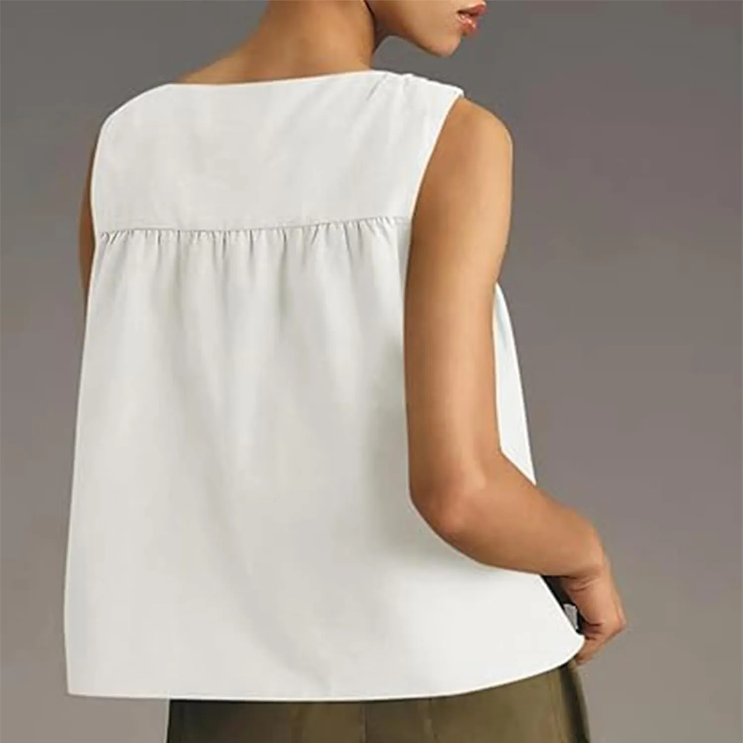 Womens Tank Top Babydoll Peplum Tops Sleeveless Loose Fit Going Out Summer Casual Beach Fashion Vacation Shirts