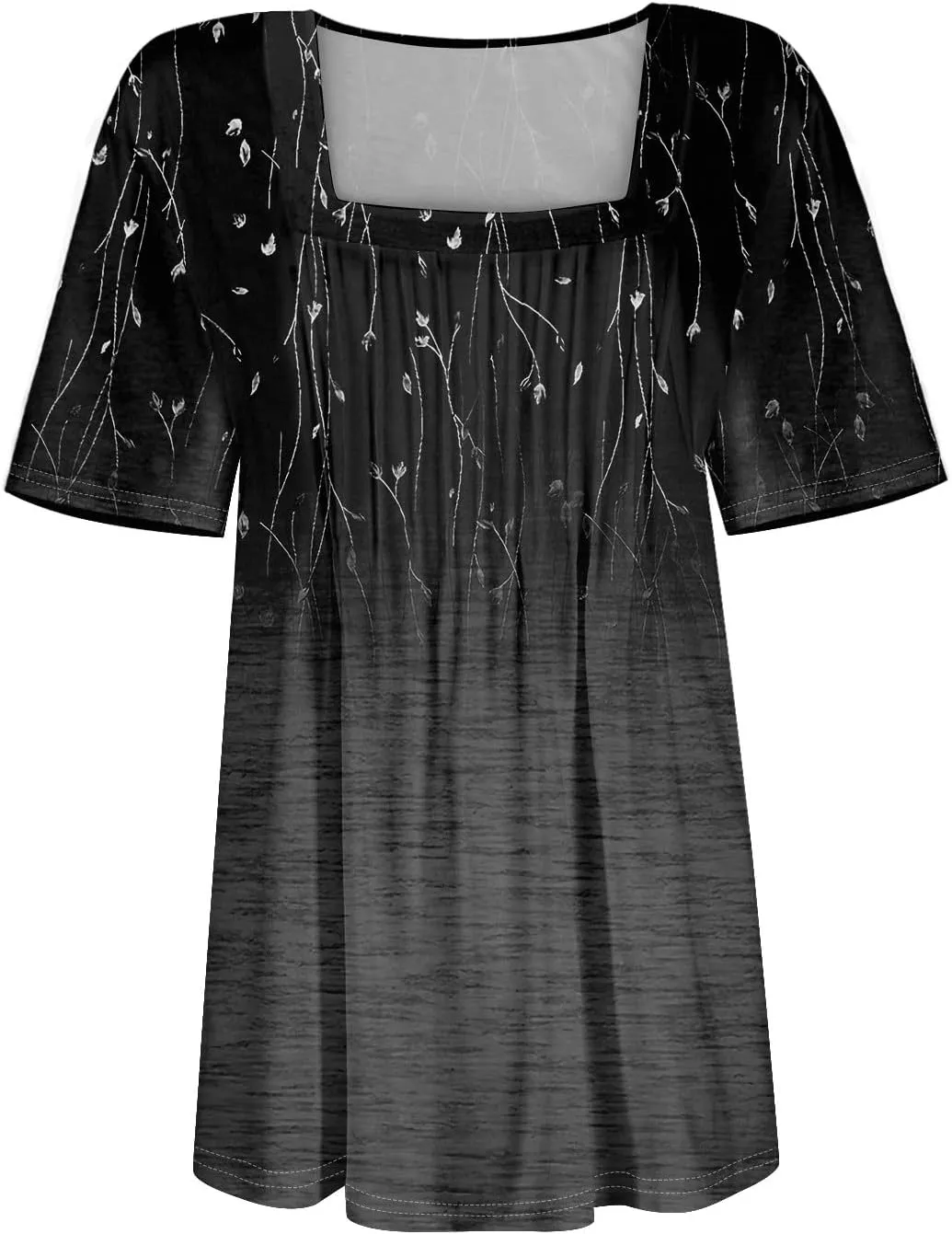 Womens Tops Petal Short Sleeve Summer Casual Crew Neck Shirts Floral Solid Blouse Pleated Tunics