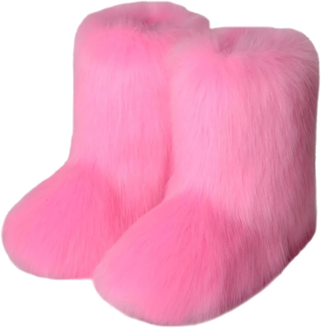 Womens Waterproof Winter Boots Slip on Womens Winter Snow Boots Warm Fur Lined Anti-Slip Ankle Womens Side Zipper Waterproof Winter Boots Outdoor Boots Women Botas De Mujer Para El Frio Con Tacon