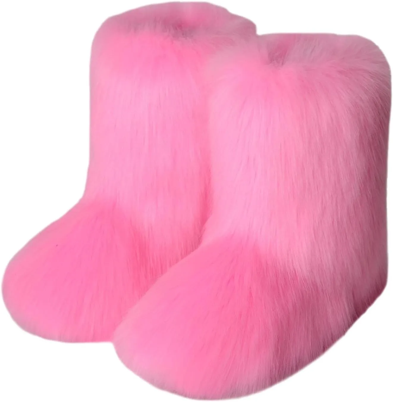 Womens Waterproof Winter Boots Slip on Womens Winter Snow Boots Warm Fur Lined Anti-Slip Ankle Womens Side Zipper Waterproof Winter Boots Outdoor Boots Women Botas De Mujer Para El Frio Con Tacon